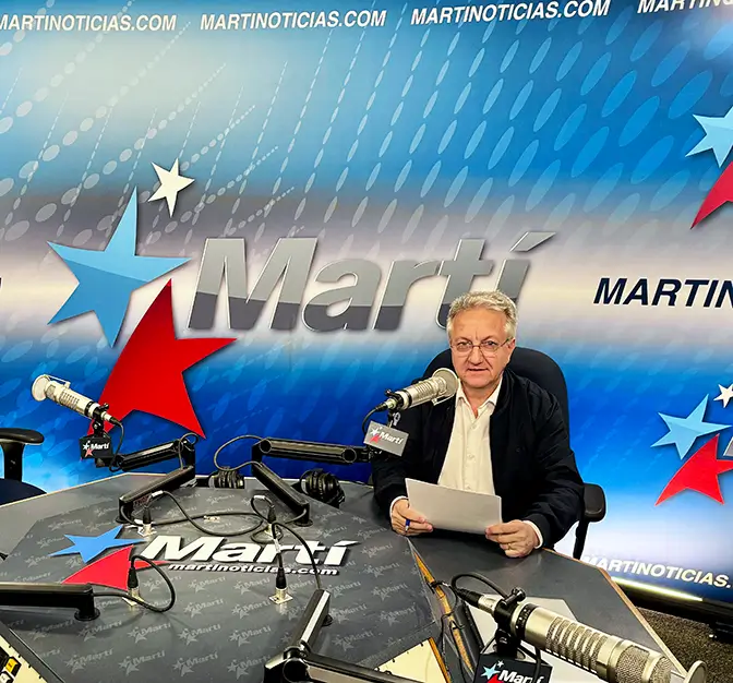Francisco Javier Arbolí en las transmisiones de Martí Noticias para Cuba.